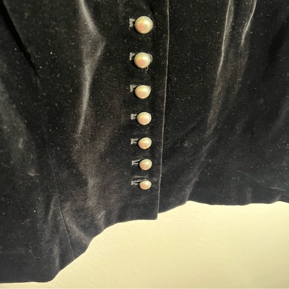 Vintage Tostmann Velvet Top Long Sleeve Pearl Buttons 42 - Picture 6 of 12